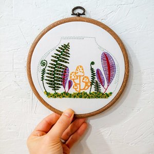 DIY Terrarium Embroidery Kit - CozyBlue Handmade #WEKTERR