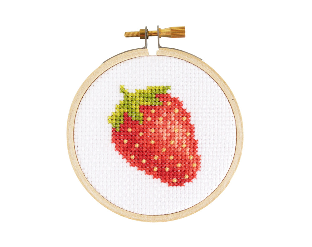 The Stranded Stitch - Mini Strawberry Cross Stitch Kit