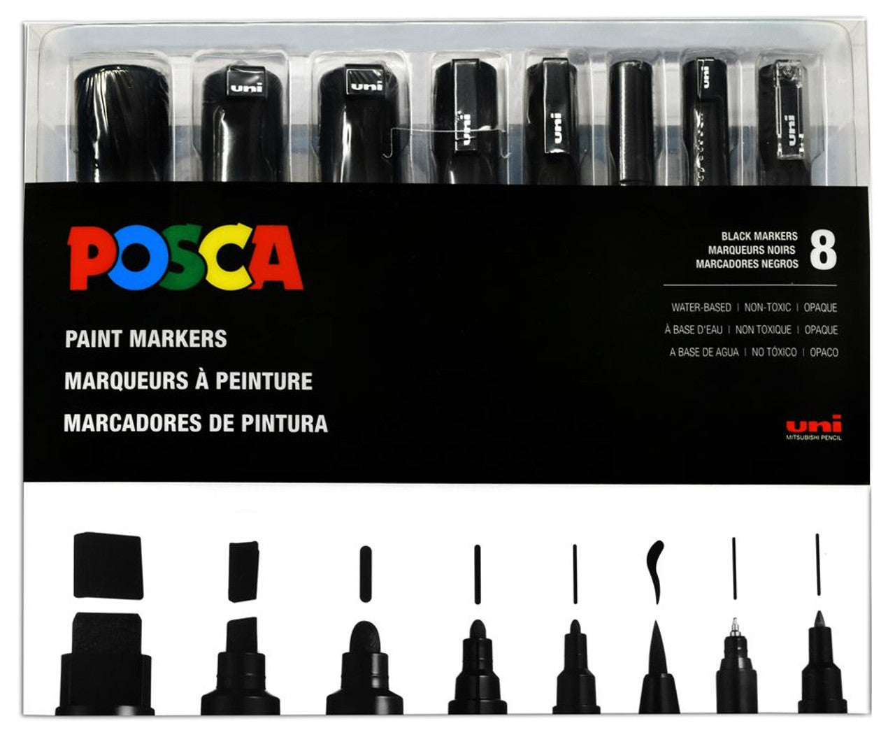 Uni Posca WHITE Paint Marker Pens - PC-1M 1MR 3M 5M 7M 8K 17K PCF350 - All  Sizes